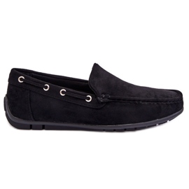 Mocassins à enfiler en daim pour hommes Noir Rayan le noir