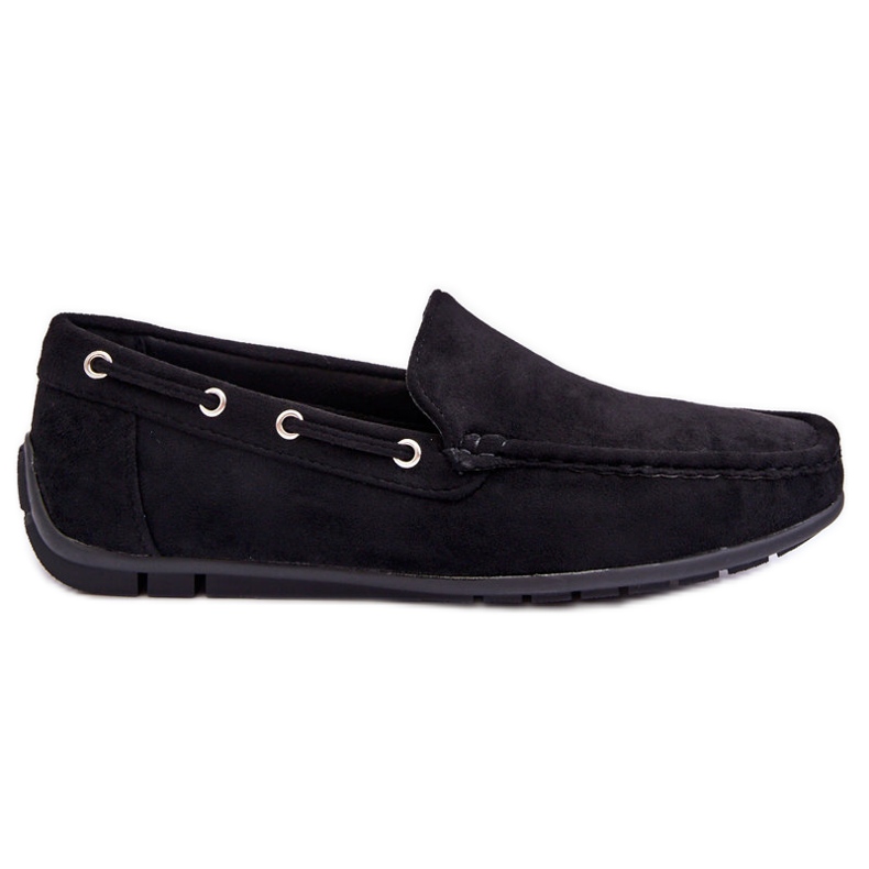 Mocassins à enfiler en daim pour hommes Noir Rayan le noir