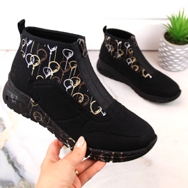 Bottines pour femmes baskets de sport avec fermeture éclair noir Rieker M4953-00