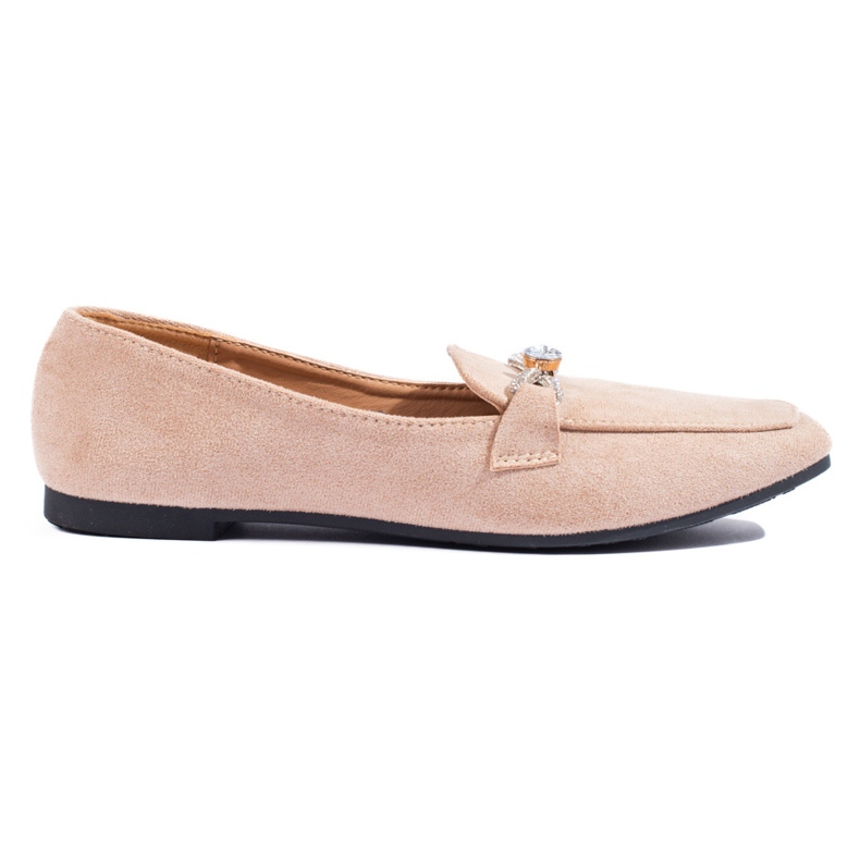 Mocassins sans lacets ornés en daim beige Shelovet Mocassins sans lacets ornés en daim beige Shelovet