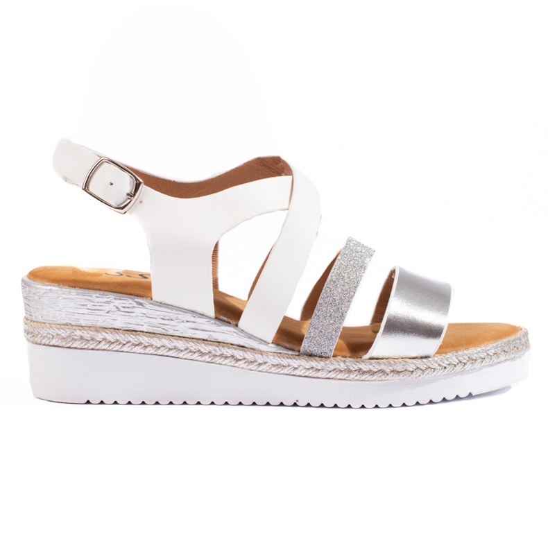 Sandales compensées Shelovet blanches pour femmes