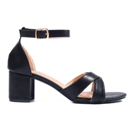 Sandales à talons noires Shelovet, femmes le noir