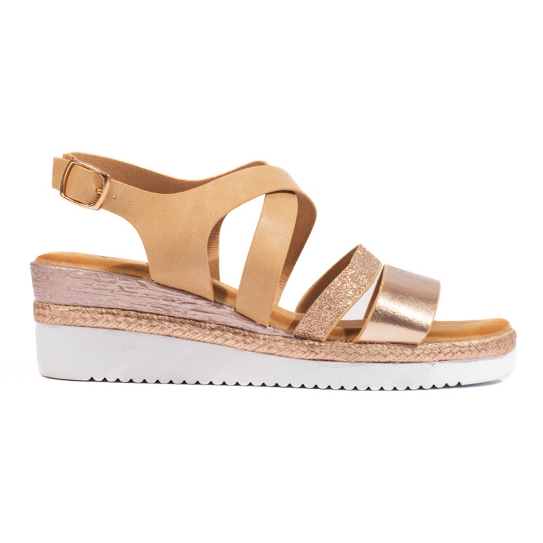 Sandales compensées Shelovet beiges, femmes Sandales compensées Shelovet beiges, femmes