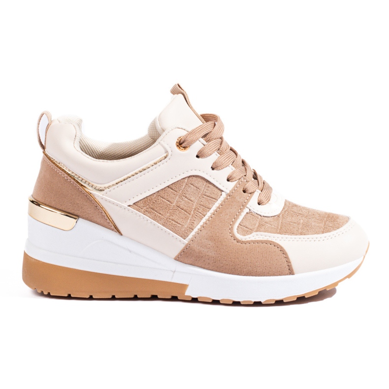 Baskets compensées marron Shelovet, femmes beige