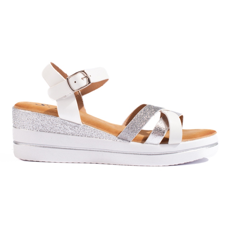 Sandales compensées Shelovet blanches pour femmes Sandales compensées Shelovet blanches pour femmes