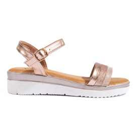 Sandales plateforme femme Shelovet or doré