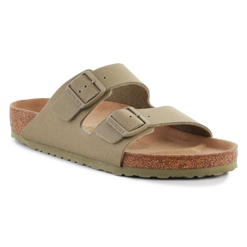 Birkenstock Rivet Logo Claquettes en toile végétalienne délavées 1023958 vert Birkenstock Rivet Logo Claquettes en toile végétalienne délavées 1023958 vert