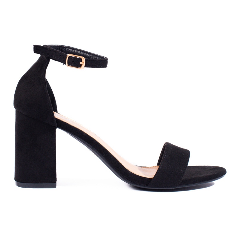 Sandales classiques pour femmes sur un poteau Shelovet beige le noir Sandales classiques pour femmes sur un poteau Shelovet beige le noir