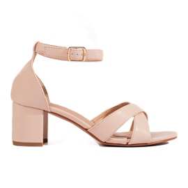 Sandales à talons beiges Shelovet, femmes