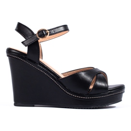 Sandales compensées Shelovet noir