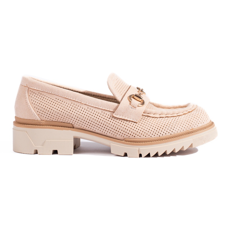 Mocassins en daim ajouré beige Shelovet