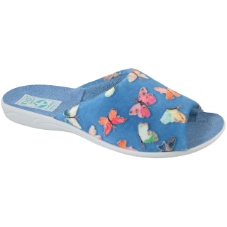 Adanex Chaussons femme Sara 25373 Papillons bleu Adanex Chaussons femme Sara 25373 Papillons bleu