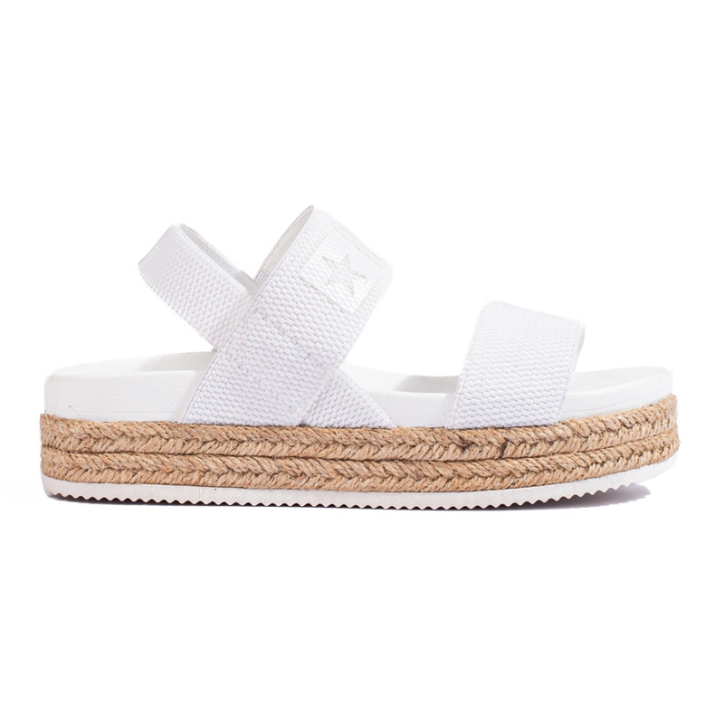 Sandales à plateforme Big Star blanches LL274857