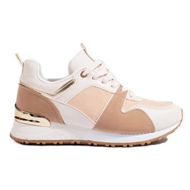 Chaussures de sport femme Shelovet beige blanc