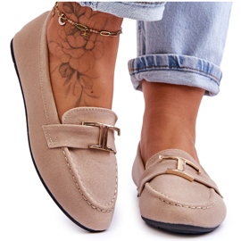 Mocassins classiques à enfiler avec décoration, beige clair