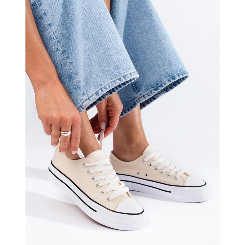 Baskets Shelovet beiges, femmes