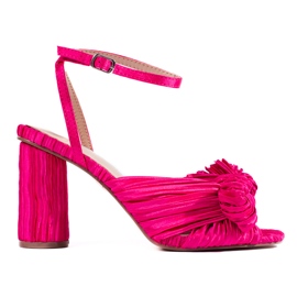 Sandales en textile fuchsia de Shelovet rose