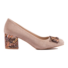 Escarpins en daim beige à nœud Shelovet