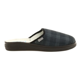 Befado chaussons isolés homme à motif pu à carreaux 132M016, bleu marine Befado chaussons isolés homme à motif pu à carreaux 132M016, bleu marine