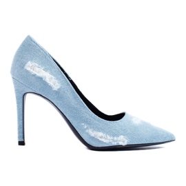 Escarpins à talons hauts en jean Shelovet bleu Escarpins à talons hauts en jean Shelovet bleu