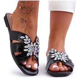 Chaussons Avec Pierres Décoratives S.Barski 617-22 Noir