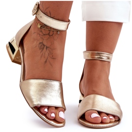 Sandales Cuir Sur Talons Doré Laura Messi 2143 Or