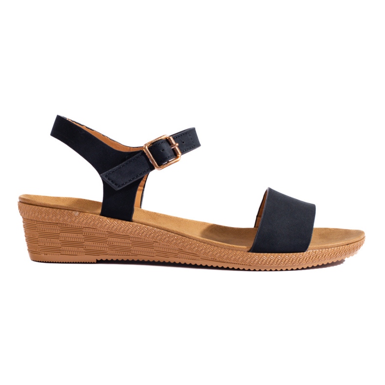 Sandales plates-formes pour femmes noires Shelovet le noir