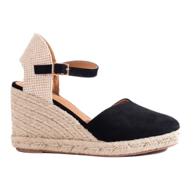 Espadrilles noires compensées Shelovet femme le noir Espadrilles noires compensées Shelovet femme le noir