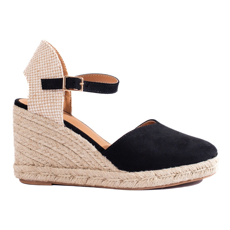 Espadrilles noires compensées Shelovet femme le noir