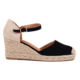 Espadrilles compensées noires Shelovet, femmes le noir