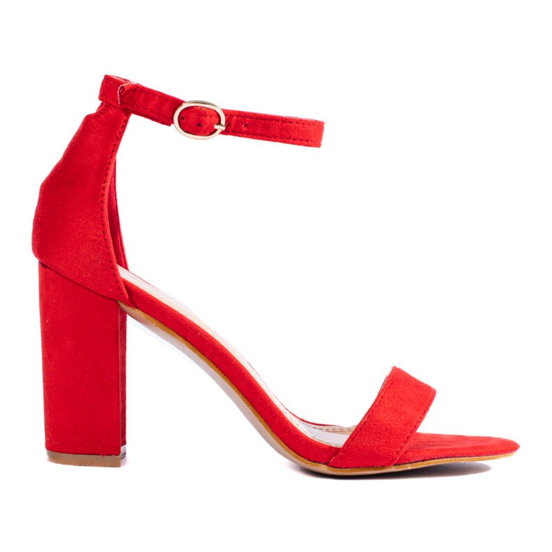 Sandales à talons hauts en daim rouge de Shelovet