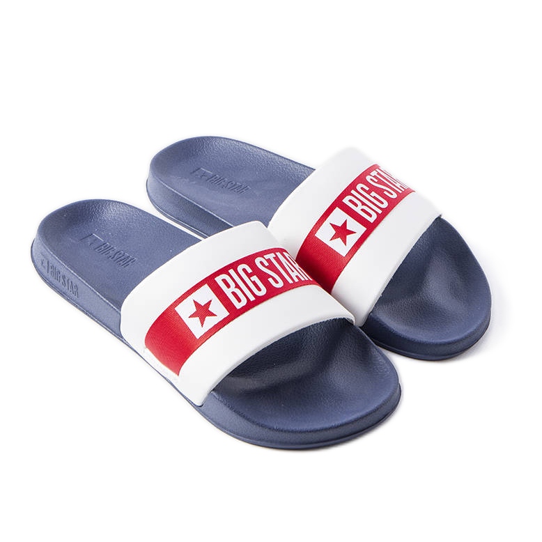 Claquettes blanches et bleu marine de Big Star LL174455 Claquettes blanches et bleu marine de Big Star LL174455