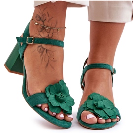 S. BARSKI Sandales Daim Avec Fleur S.Barski 04 Vert