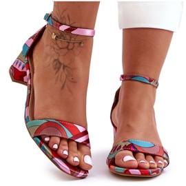 Sandales à talons hauts en satin à motifs Pink Mix Inspire Me! multicolore