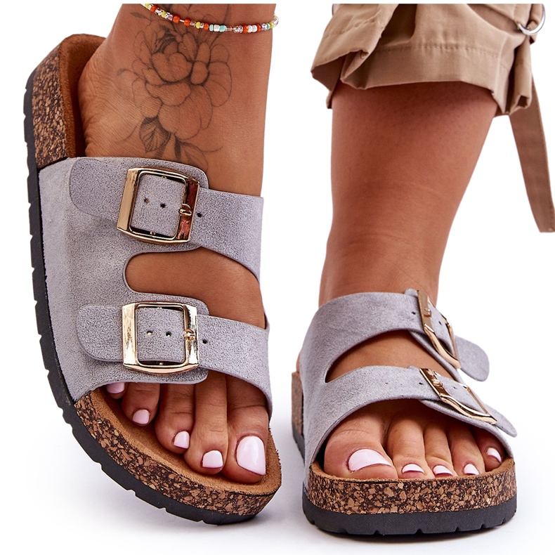 Sandales à enfiler Cortina grises pour femmes Sandales à enfiler Cortina grises pour femmes