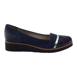 Edeo Pompes bleues marines en cuir féminin 2325 Edeo Pompes bleues marines en cuir féminin 2325