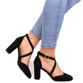 Sandales sur le poteau Sergio Leone W SK248A noir