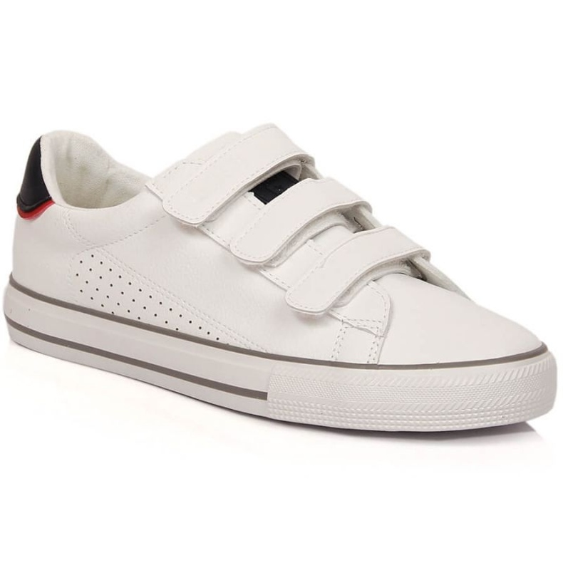 Baskets en cuir écologique avec velcro Big Star W INT1843A blanc blanche