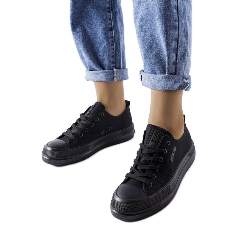 Baskets à plateforme noires de Big Star LL274967 le noir