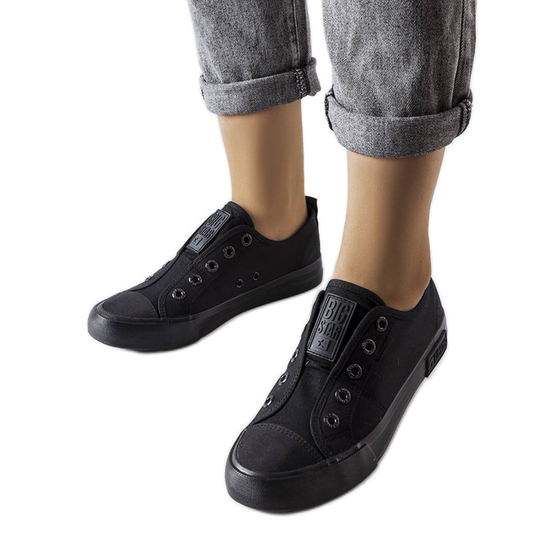 Baskets à enfiler noires Big Star LL274161 le noir Baskets à enfiler noires Big Star LL274161 le noir