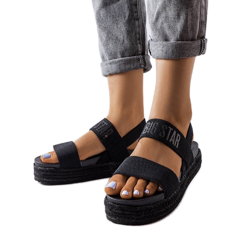 Sandales à plateforme noires de Big Star LL274856 le noir