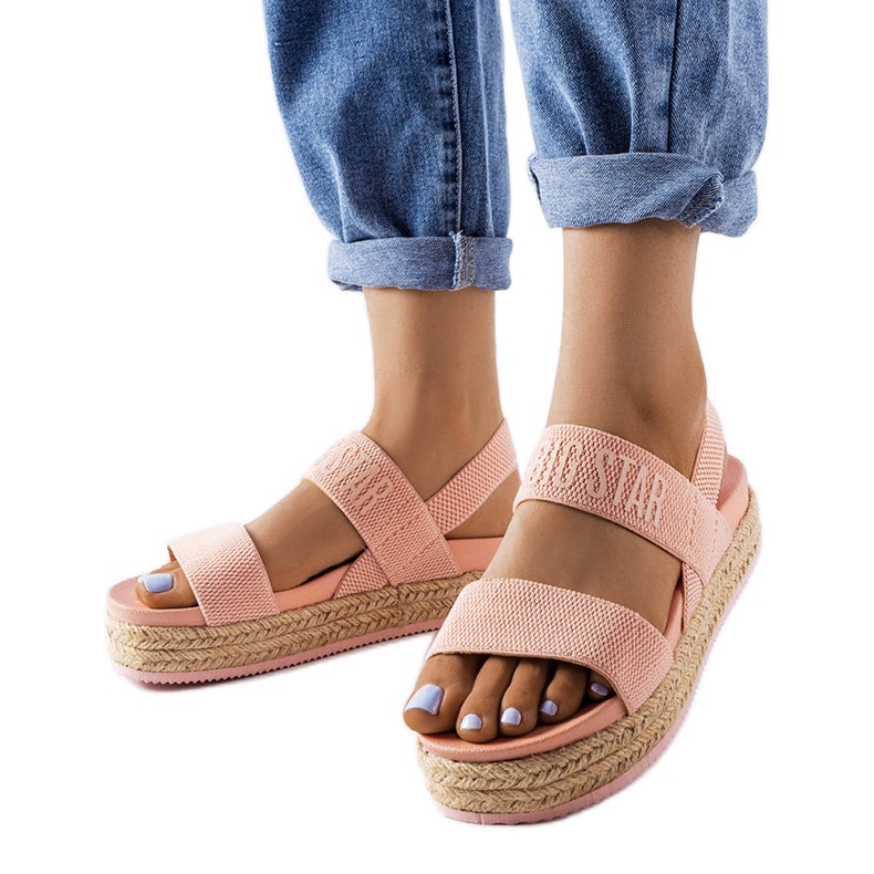 Sandales à plateforme roses de Big Star LL274859 Sandales à plateforme roses de Big Star LL274859