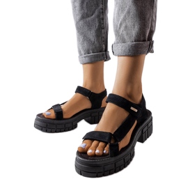 Sandales noires sur le poteau Big Star LL276035 le noir Sandales noires sur le poteau Big Star LL276035 le noir