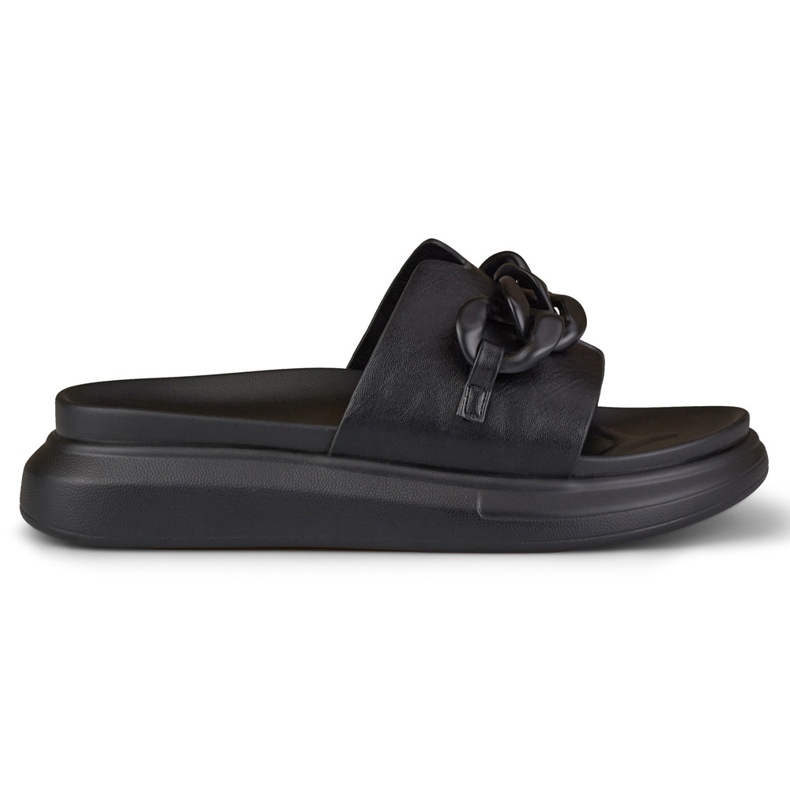 La.Fi Tongs noires avec chaîne le noir