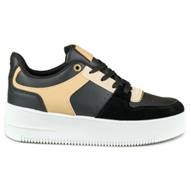 Chaussures de sport noires à la mode pour femmes le noir Chaussures de sport noires à la mode pour femmes le noir