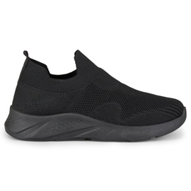Chaussures de sport noires à enfiler le noir Chaussures de sport noires à enfiler le noir
