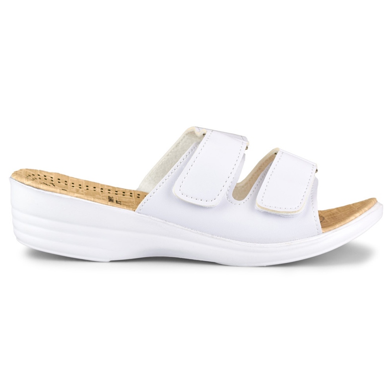 Chaussons confortables pour femmes avec velcro blanc blanche Chaussons confortables pour femmes avec velcro blanc blanche