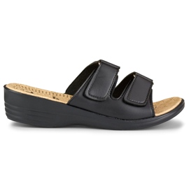 Chaussons confortables pour femmes avec velcro noir