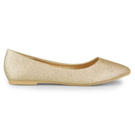 Ballerines brillantes dorées femme