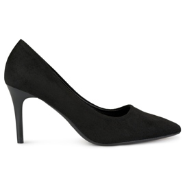 Escarpins classiques en daim noir le noir
